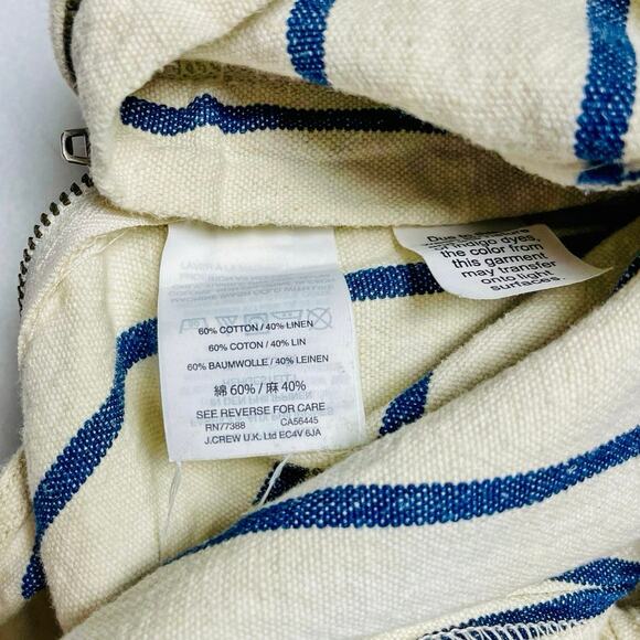 Madewell Y2K Wide Leg Jumpsuit S Vintage Pinstripe Linen Blend Belted - Picture 7 of 12